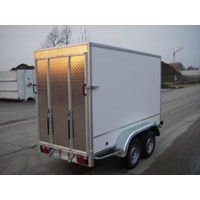 Gesloten bakaanhangwagen dubbelas geremd 2000kg-2m52x1m52x1m50
